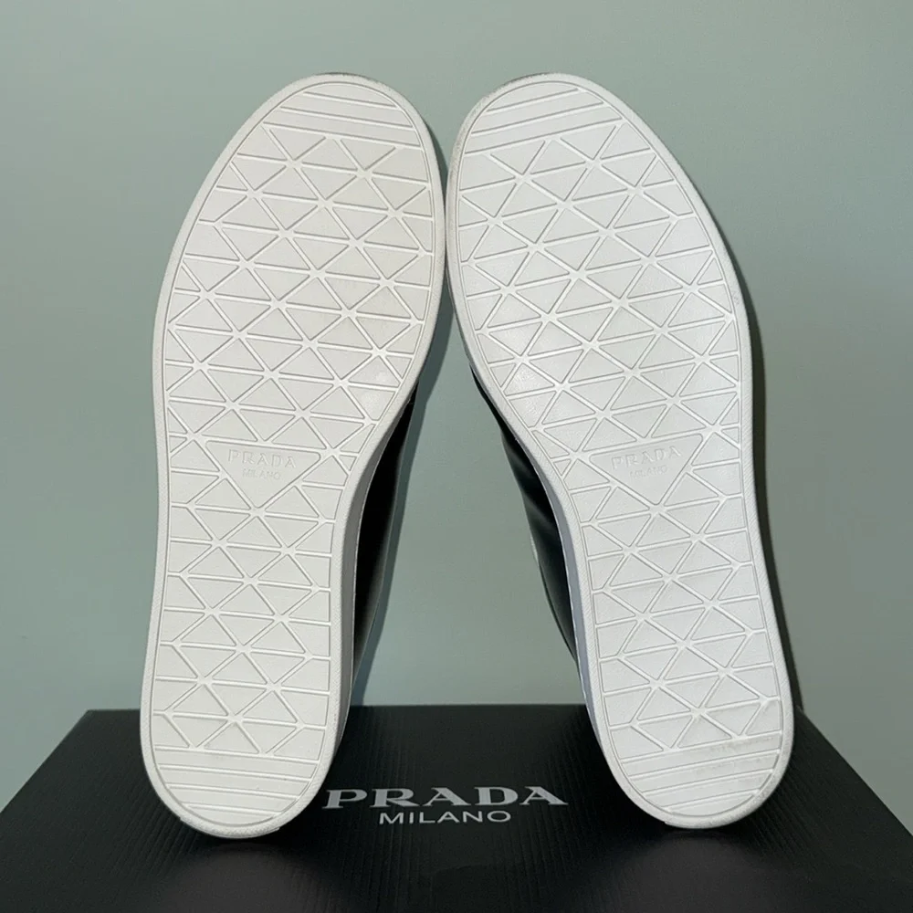 Prada Lane Triangle Logo Low Top Leather Sneaker - Picture 4 of 7